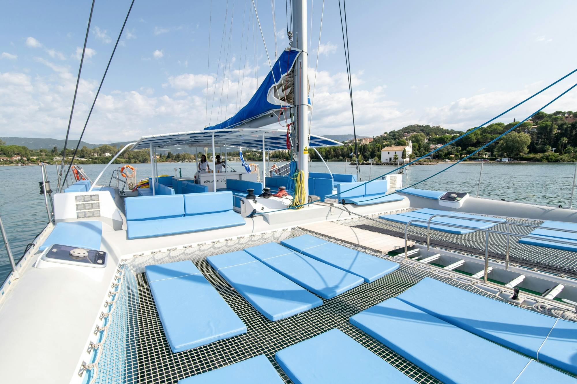 Corfu adults-only catamaran cruise with Greek lunch and drinks