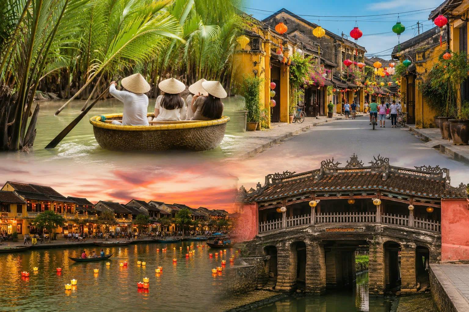 Hoi An guided tour with coconut village, old town visit and boat ride