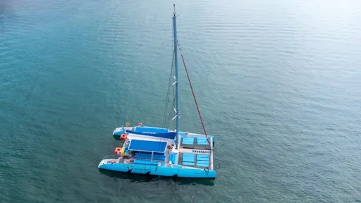 Corfu adults-only catamaran cruise with Greek lunch and drinks
