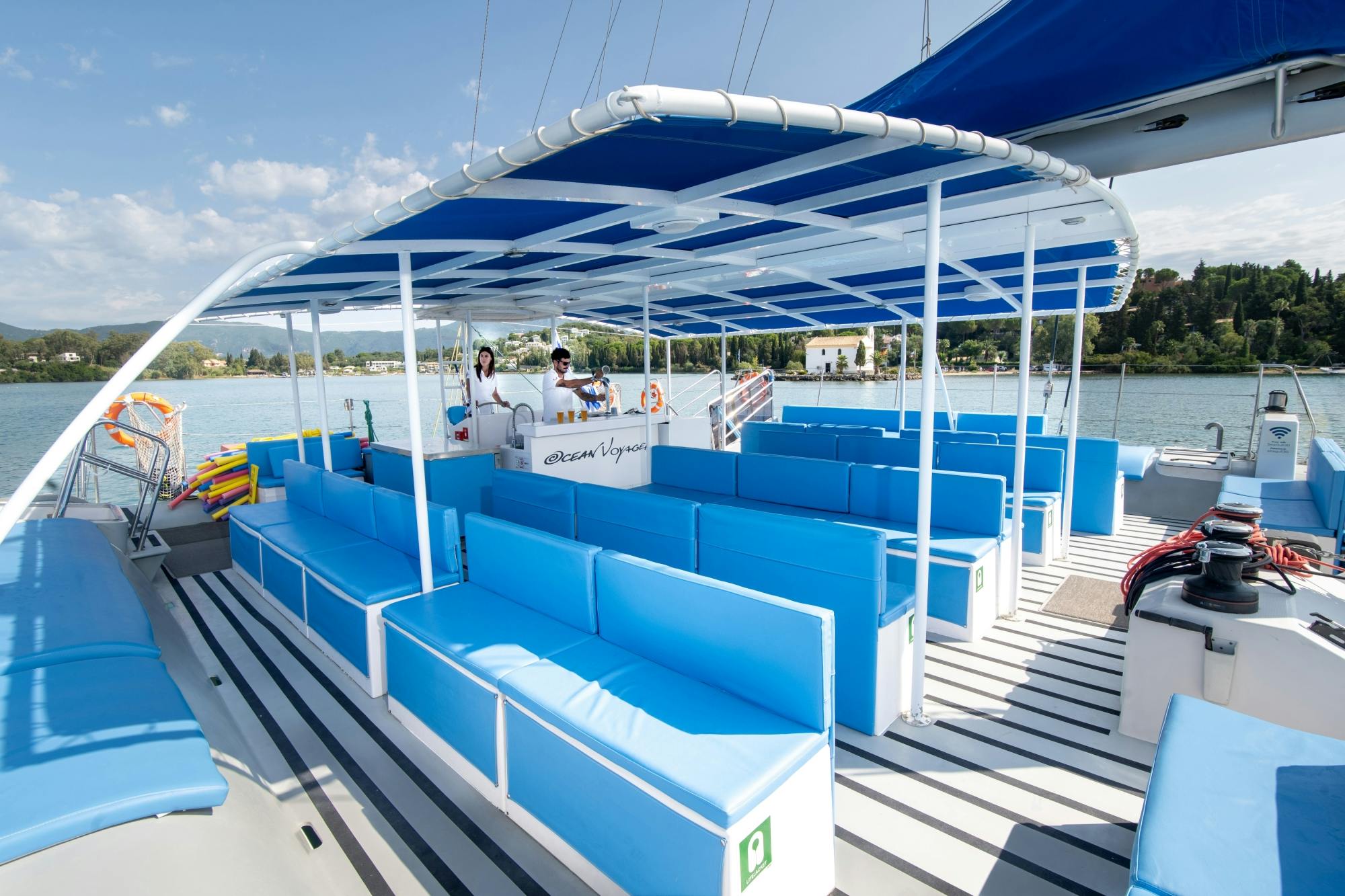 Corfu adults-only catamaran cruise with Greek lunch and drinks