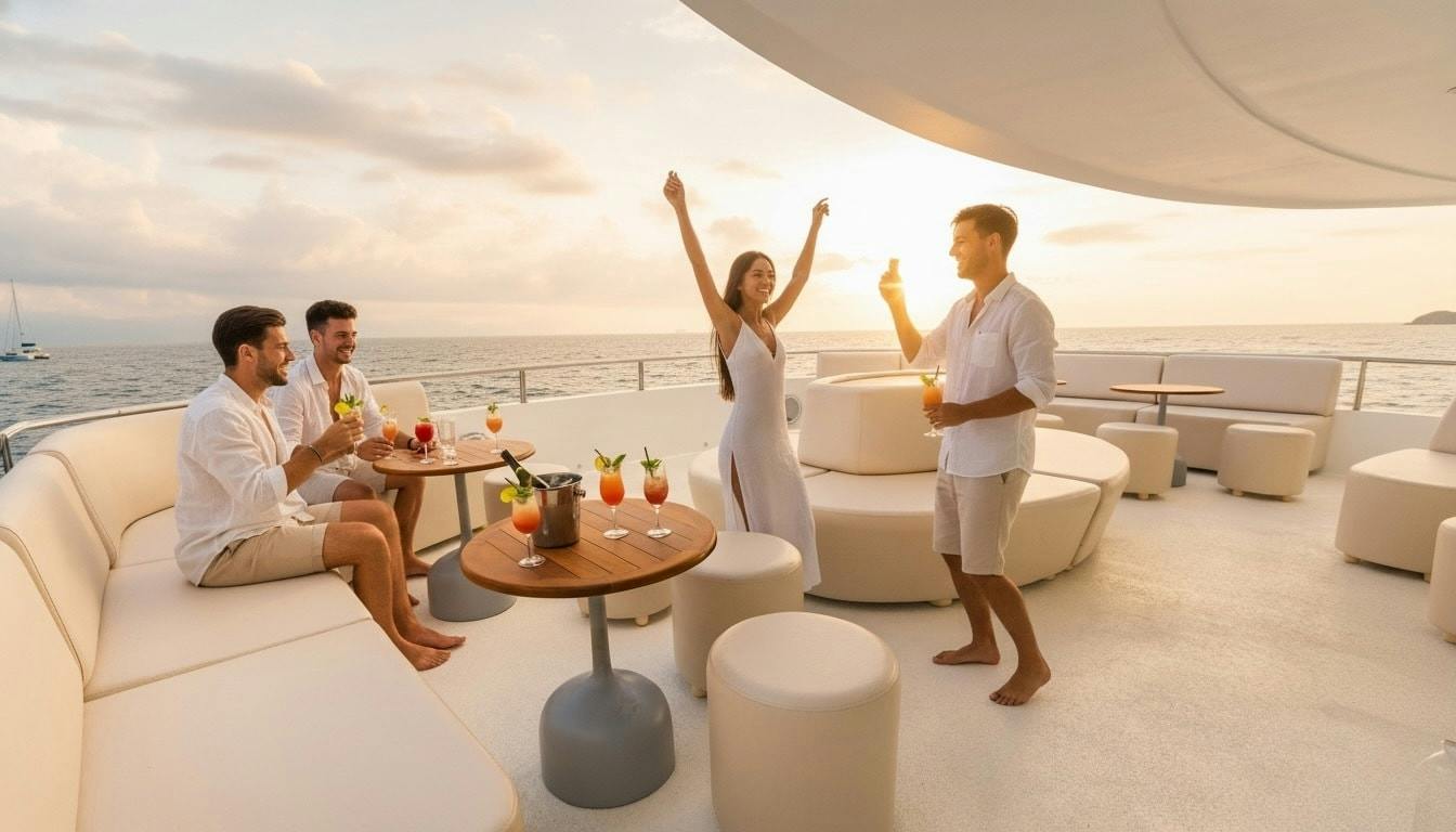 Sunset catamaran cruise on TwentyFive in Los Cabos
