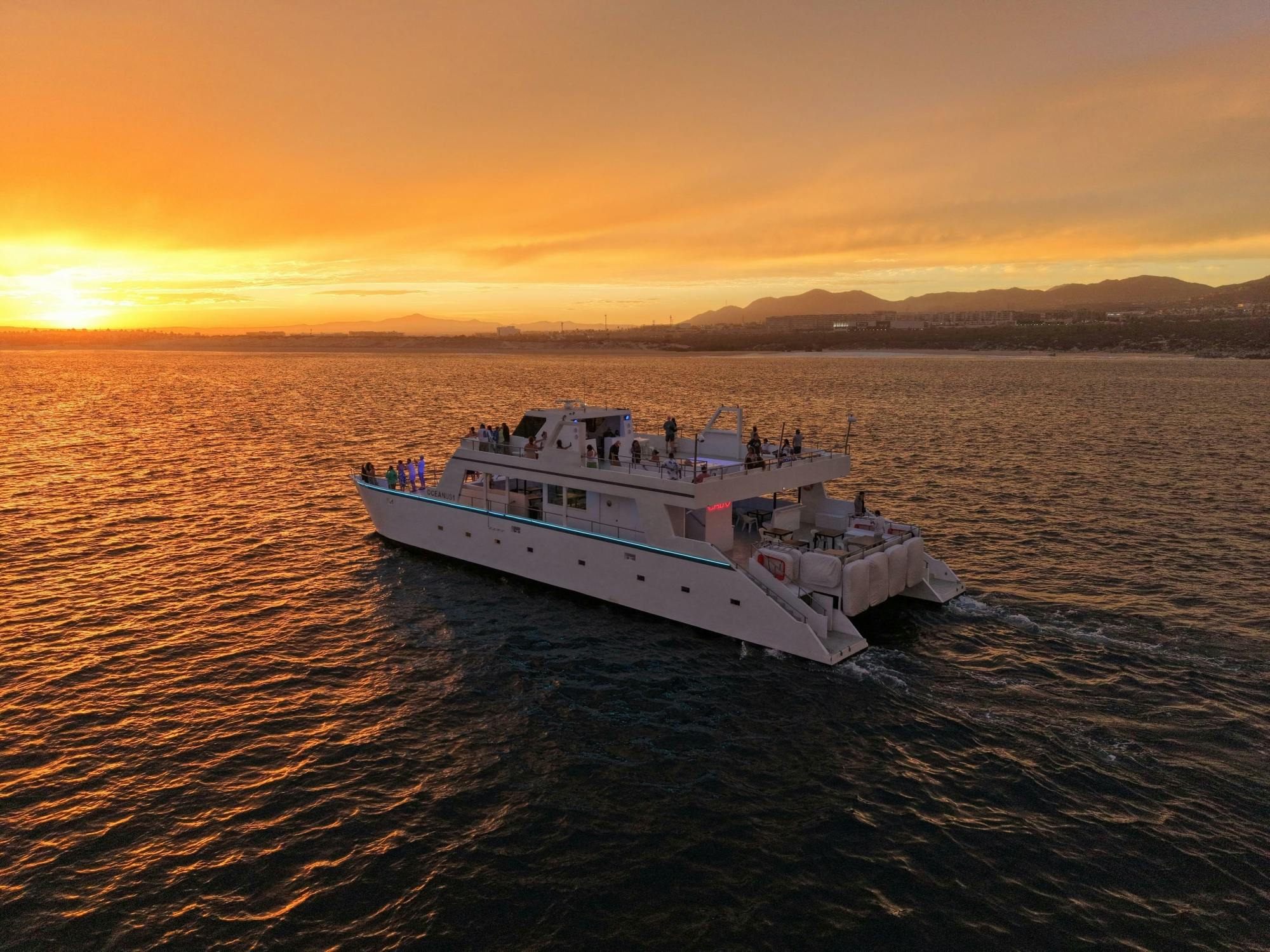 Cabo Oceanus Catamaran snorkel or sunset party cruise