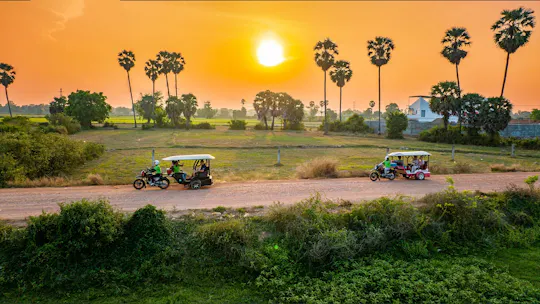 Lotus Silk Farm tour and countryside sunset by tuk-tuk in Siem Reap
