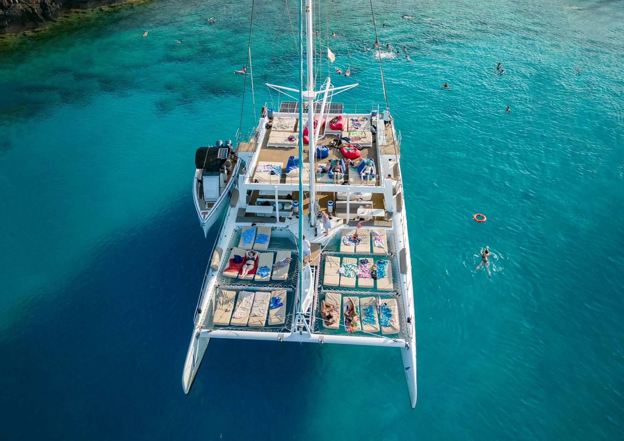 Relaxing adults-only Blue Lagoon catamaran trip