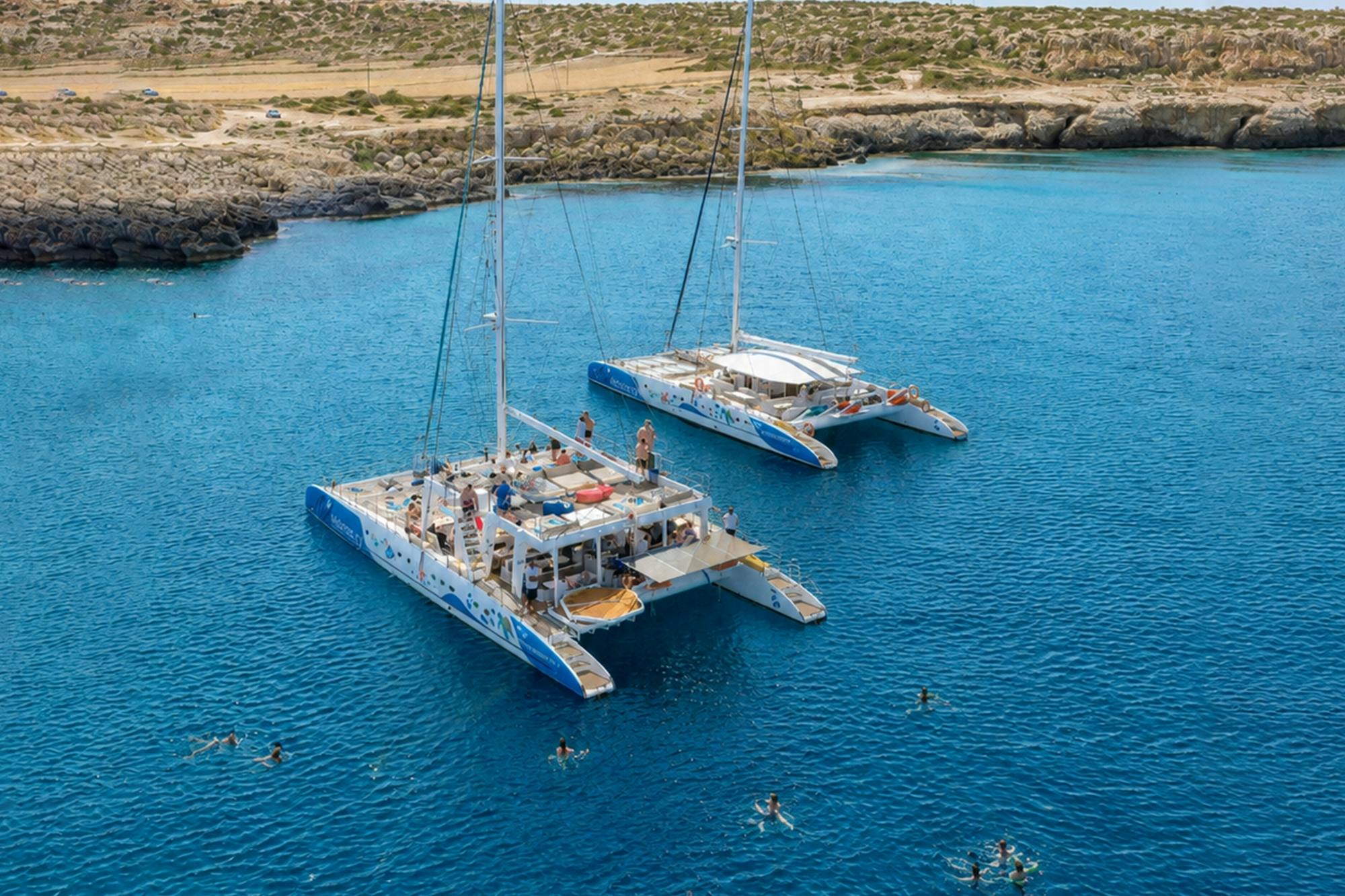 Relaxing adults-only Blue Lagoon catamaran trip