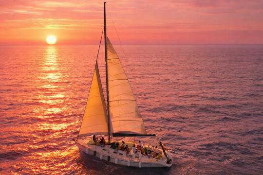 Rhodes deluxe sunset dinner with private luxury sailing cruise