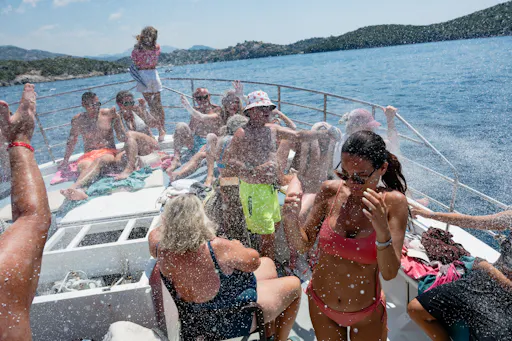Boat trip from Corfu to Sivota with local lunch, Blue Lagoon and optional transfers