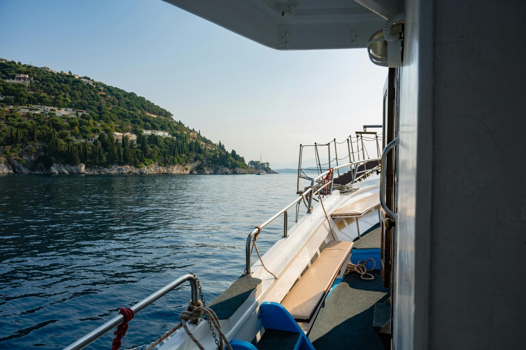 Corfu Blue Caves cruise with swim stops, lunch and optional transfers