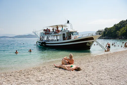 Corfu Blue Caves cruise with swim stops, lunch and optional transfers