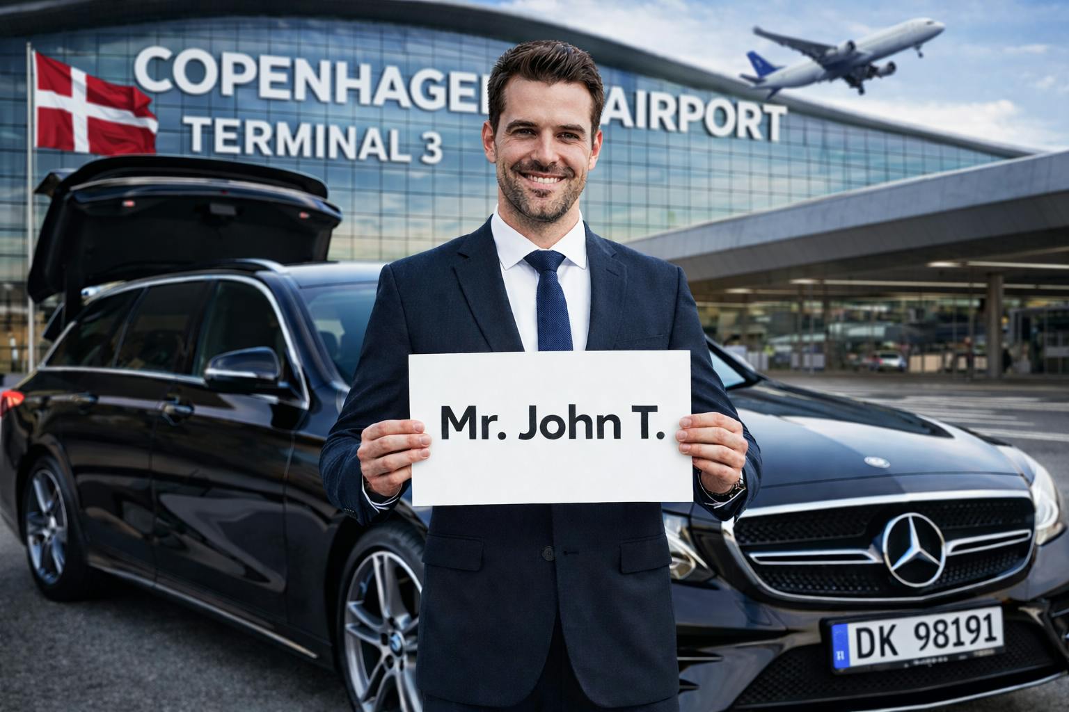 Serviço de transporte privado do aeroporto em Copenhaga