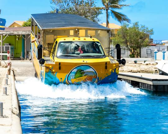 Splashy Iguana amfibiebus tour op Curaçao