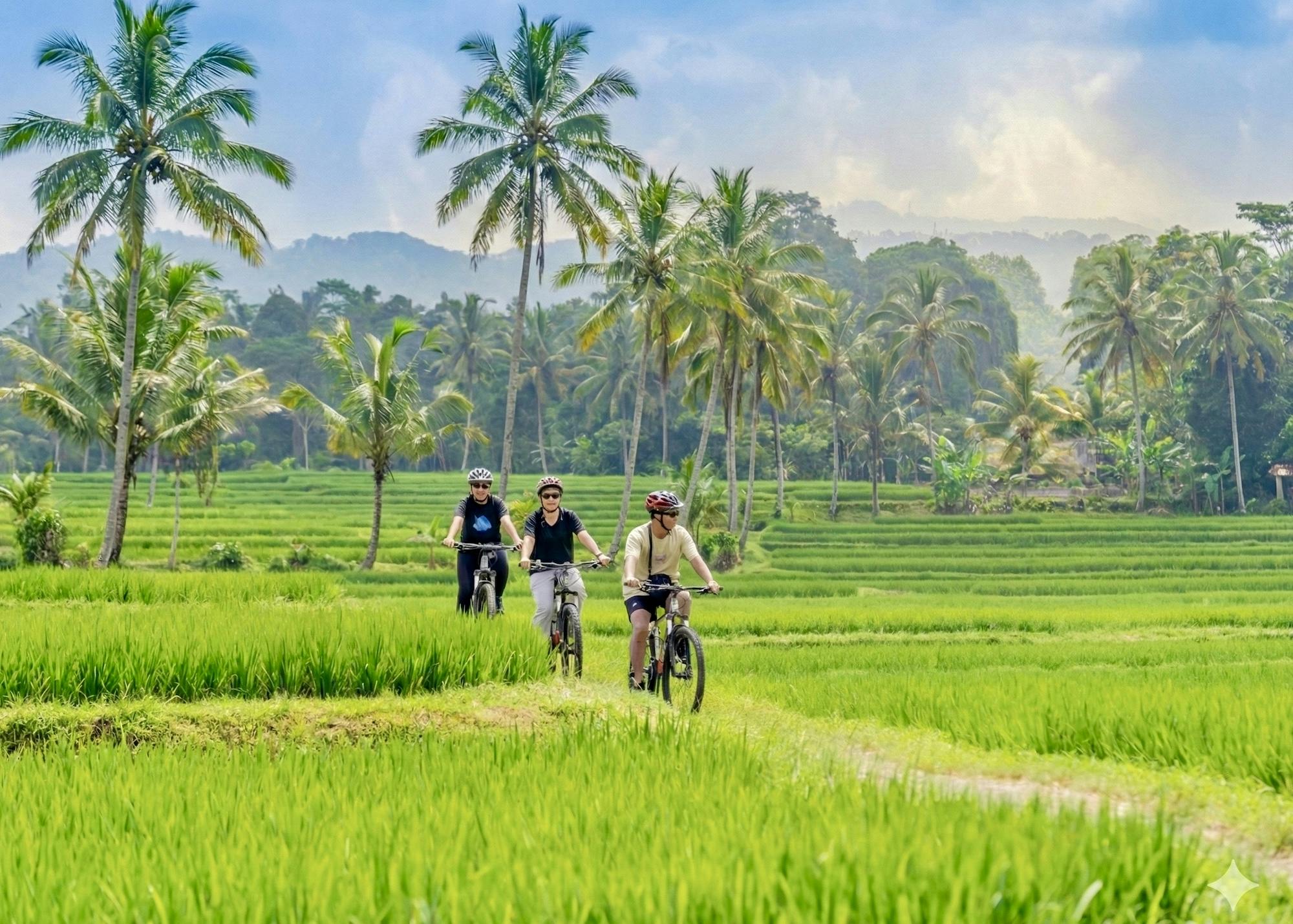 Full-day Ubud cycling and waterfall tour