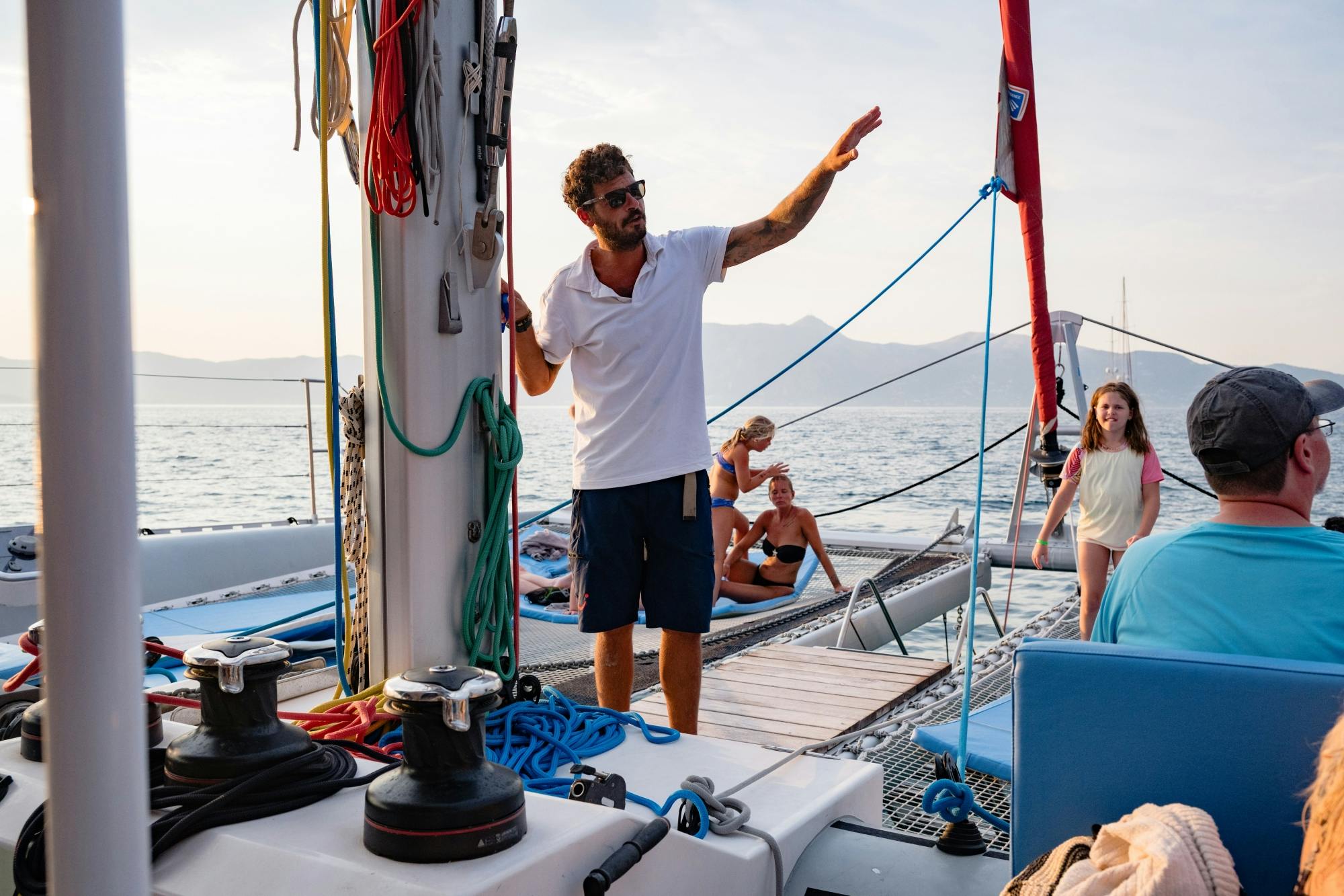 Corfu catamaran cruise with Greek lunch, drinks and optional transfers