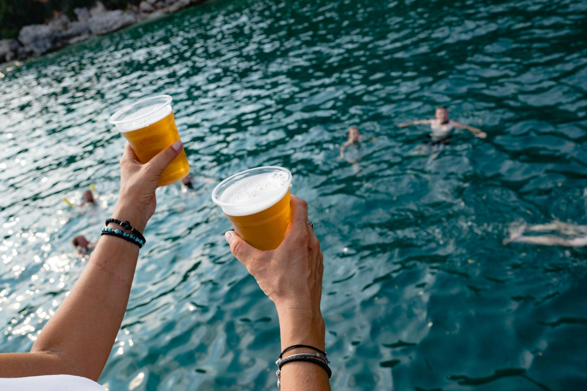 Corfu catamaran cruise with Greek lunch, drinks and optional transfers