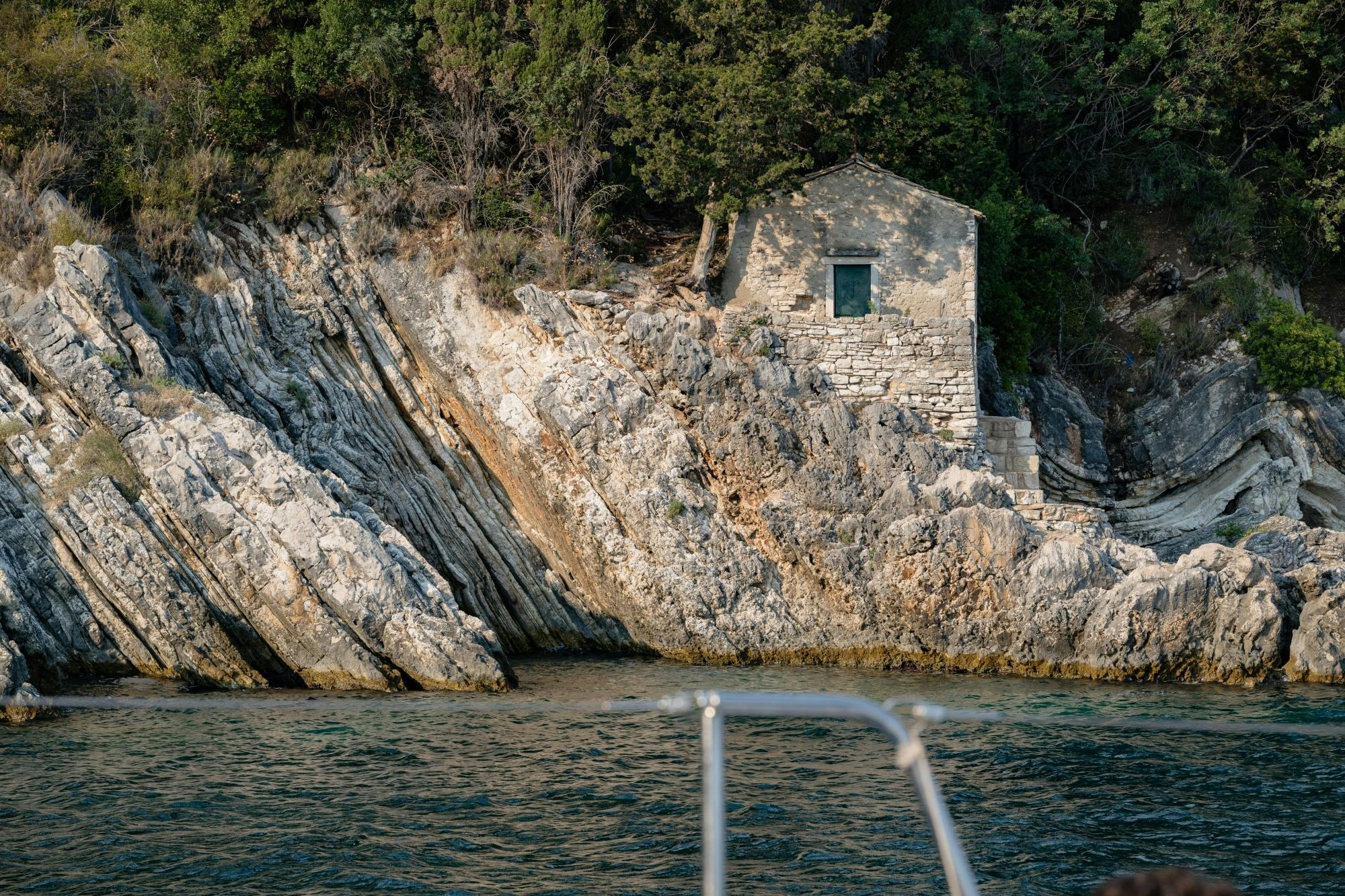 Corfu east coast catamaran cruise with drinks, meal and optional transfers