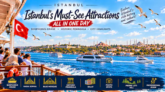 Hagia Sophia, Bosphorus Cruise, Blue Mosque guided small group tour