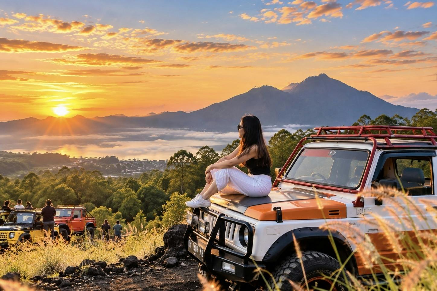 Mount Batur sunrise and natural hot springs 4WD tour