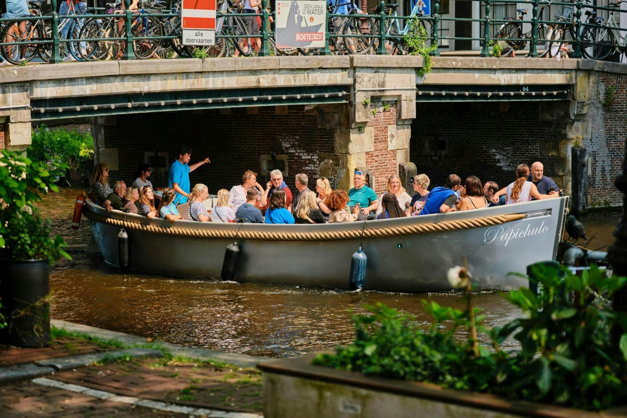 Open boat canal cruise from Anne Frank House in Amsterdam