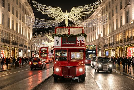 Recorrido en autobús de época por las luces navideñas de Londres