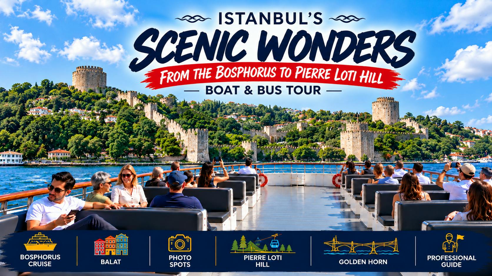 Cruise, Bus Tour and Cable Car to Golden Horn and Pierre Loti Hill