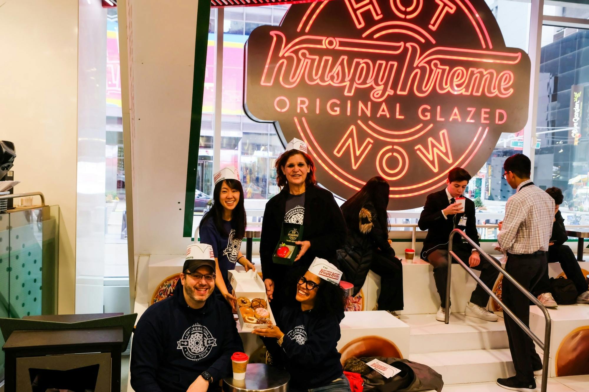 Times Square walking tour with doughnut shop visits