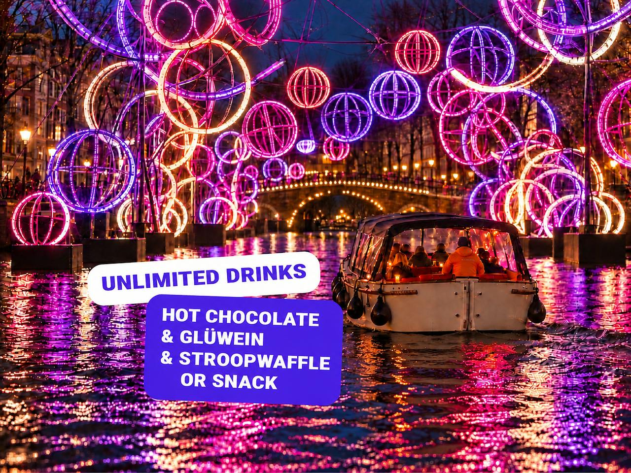 Amsterdam Light Festival rondvaart op een luxe boot