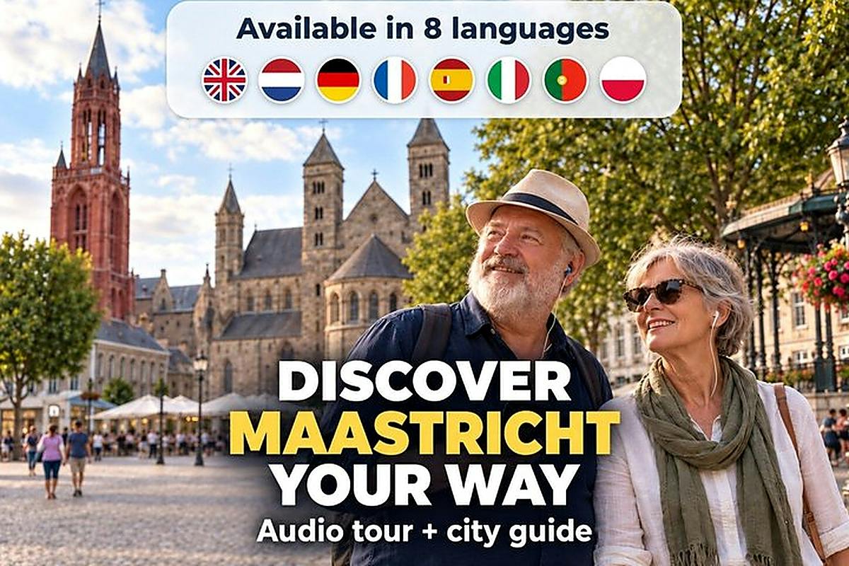 Aplicación de audioguía autoguiada por Maastricht con un recorrido histórico de 4,6 km