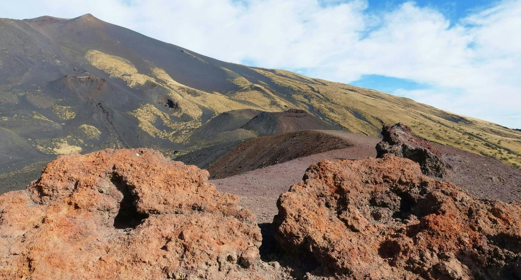 Excursión guiada al monte Etna con visita a cuevas de lava y degustación