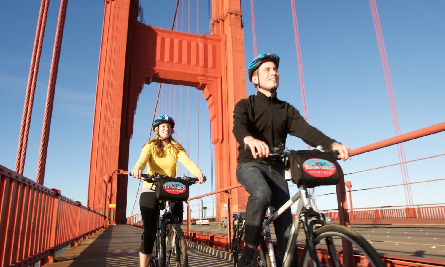 golden gate - tour - bicycle - bridge close up