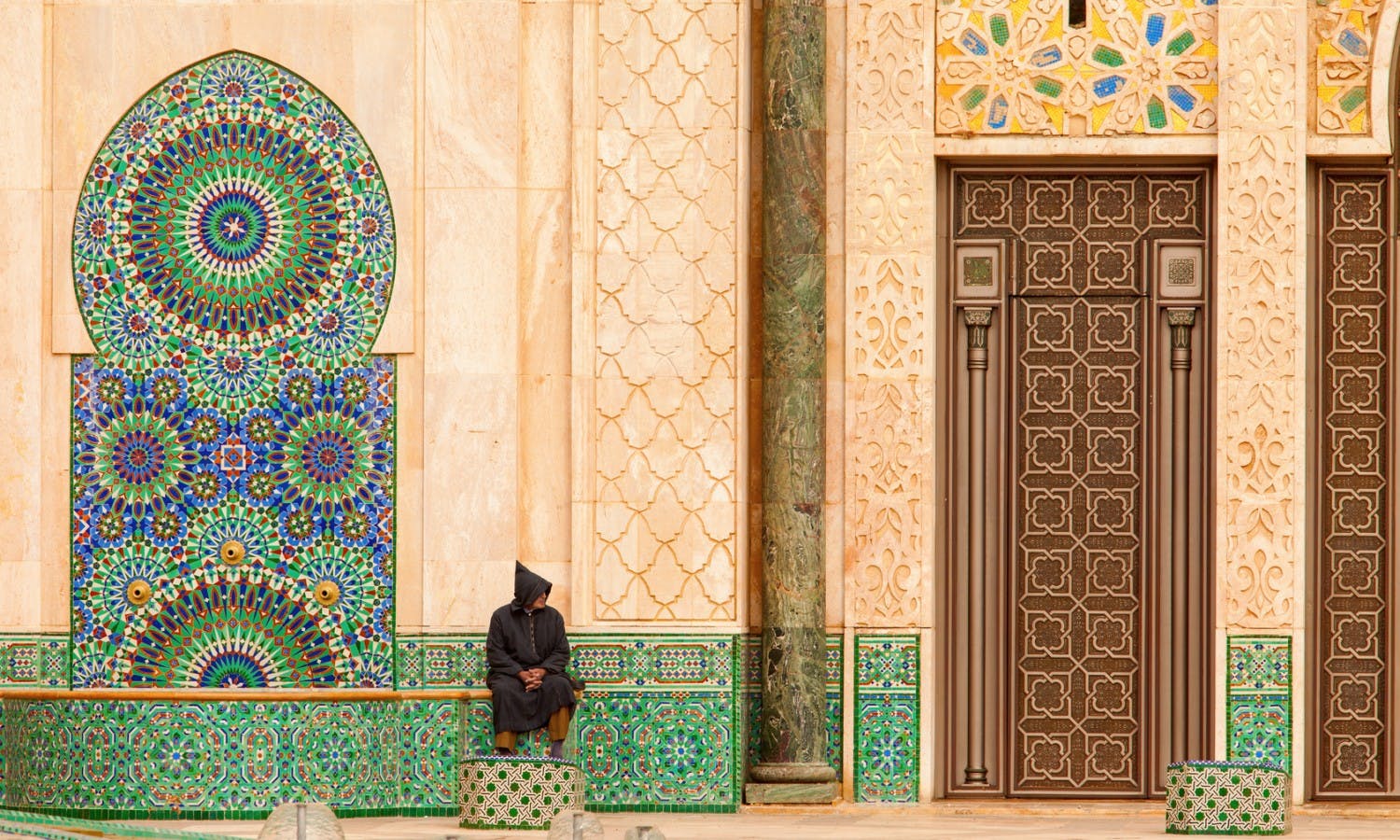 Casablanca, Morocco: Ornate exterior brass door of Hassan II Mos.jpg