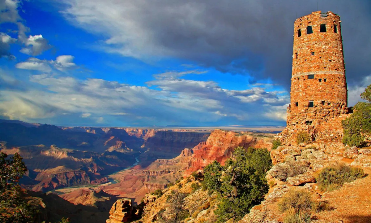 Grand Canyon South Rim with Pink Jeep and IMAX.jpg