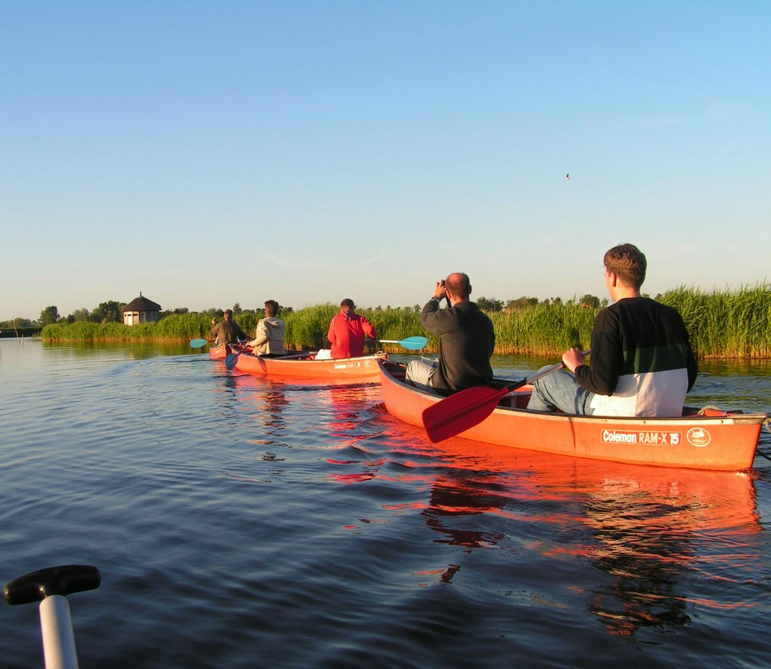 wetlands sunset canoes in water.JPG