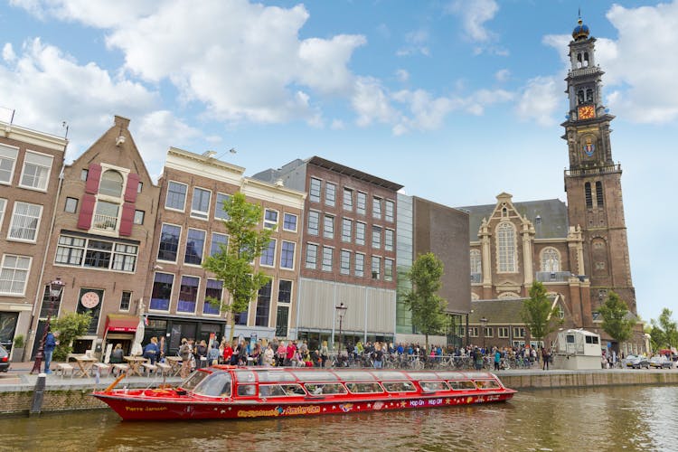 City Sightseeing hop-on hop-off bus tour of Amsterdam with canal cruise