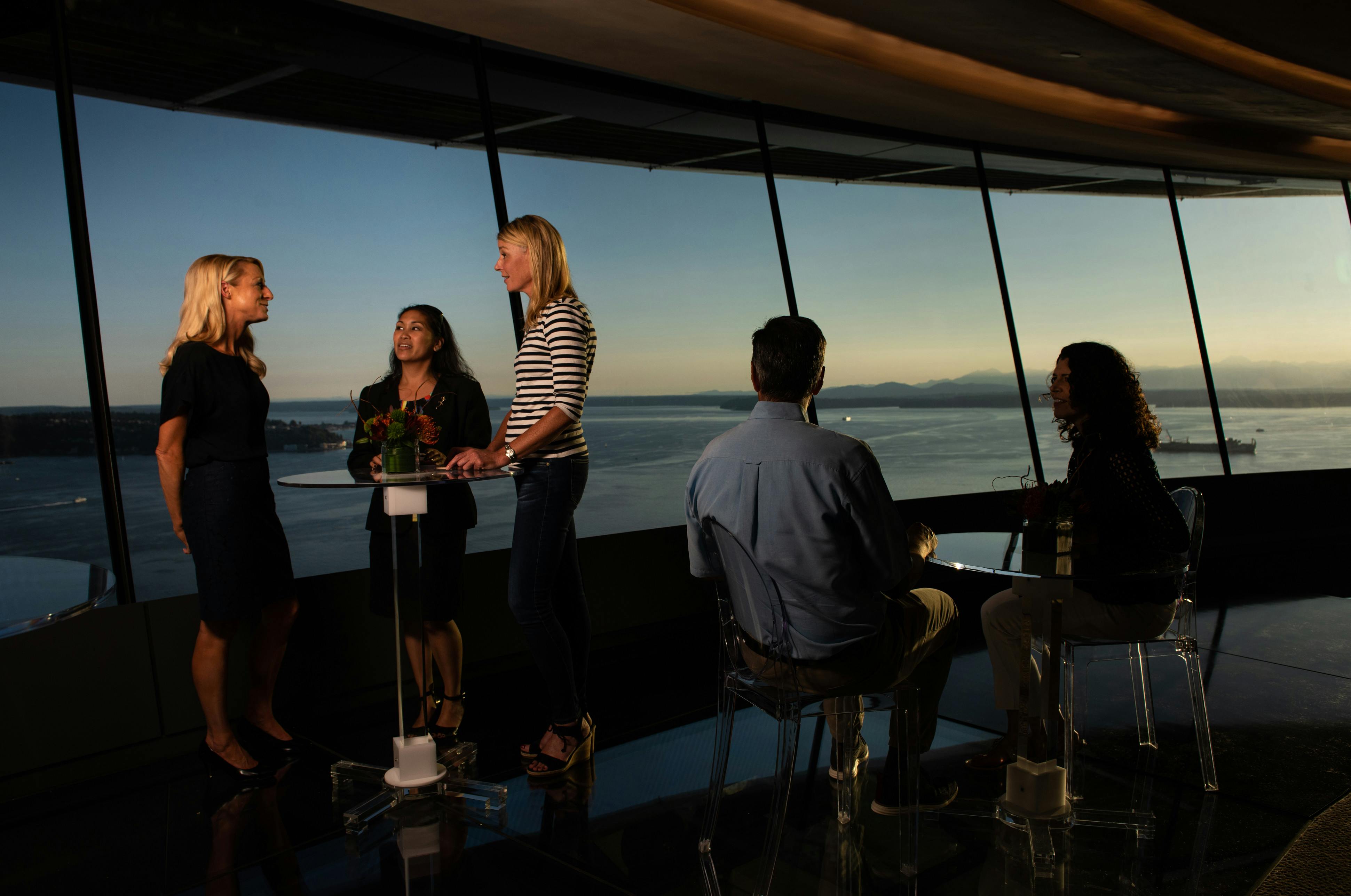 Enjoying the sunset at the Atmos Wine Bar. Courtesy of Space Needle and Rod Mar.jpg