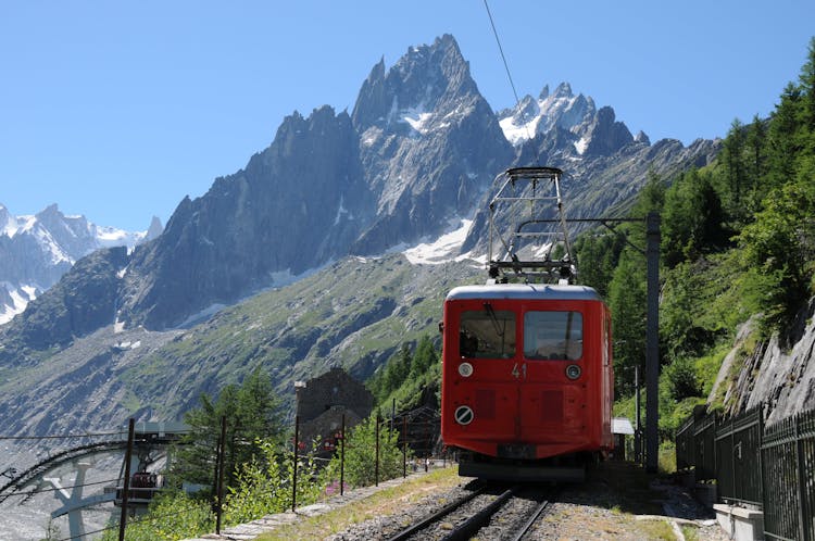 Bus trip from Geneva to Chamonix Mont Blanc with mountain train