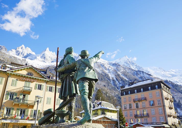 Bus trip from Geneva to Chamonix Mont Blanc with mountain train