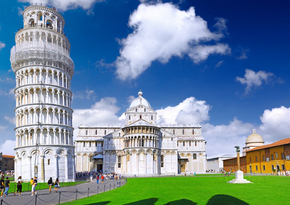 Cathedral, Baptistery and Tower of Pisa in Miracle square.jpg