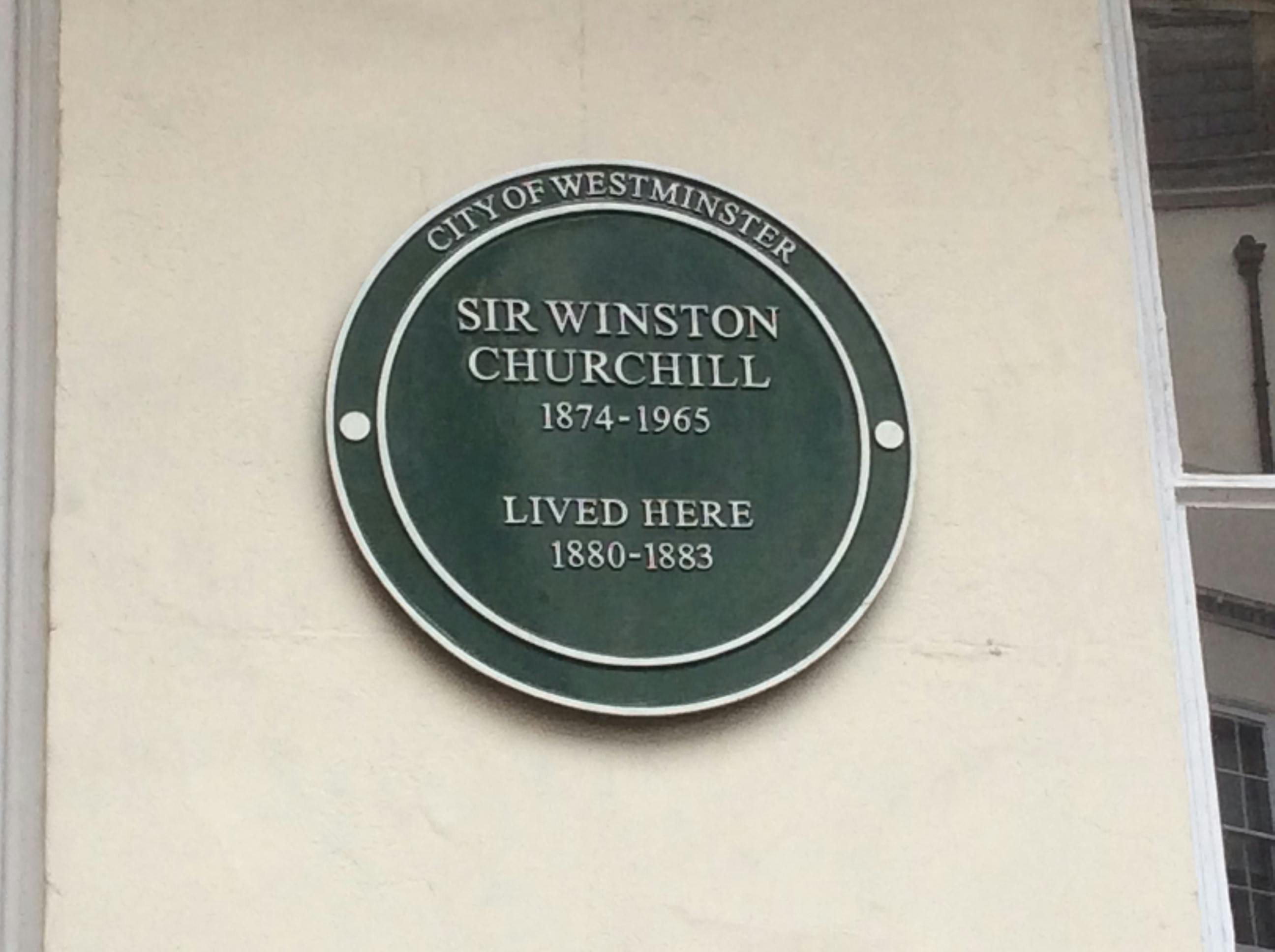 Churchill house plaque.JPG