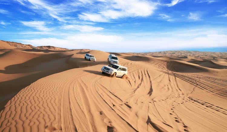 Red dunes safari with sandboarding, camel ride and BBQ