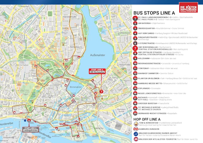 Hamburg hop-on hop-off bus tour 1-day ticket