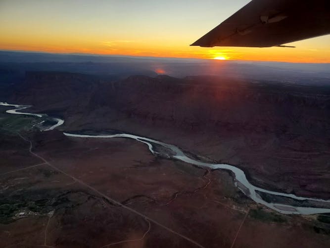 Sunset Canyonlands National Park airplane scenic tour