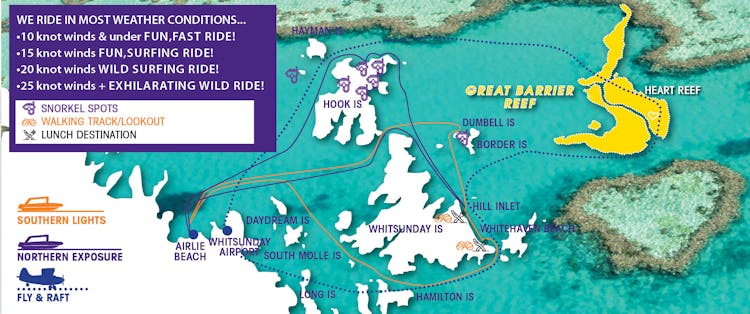 Northern Whitsunday Islands rafting tour