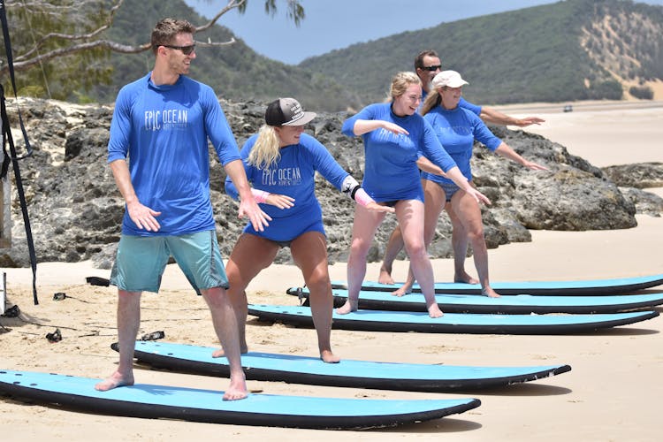 Noosa surf lessons and great beach drive adventure tour